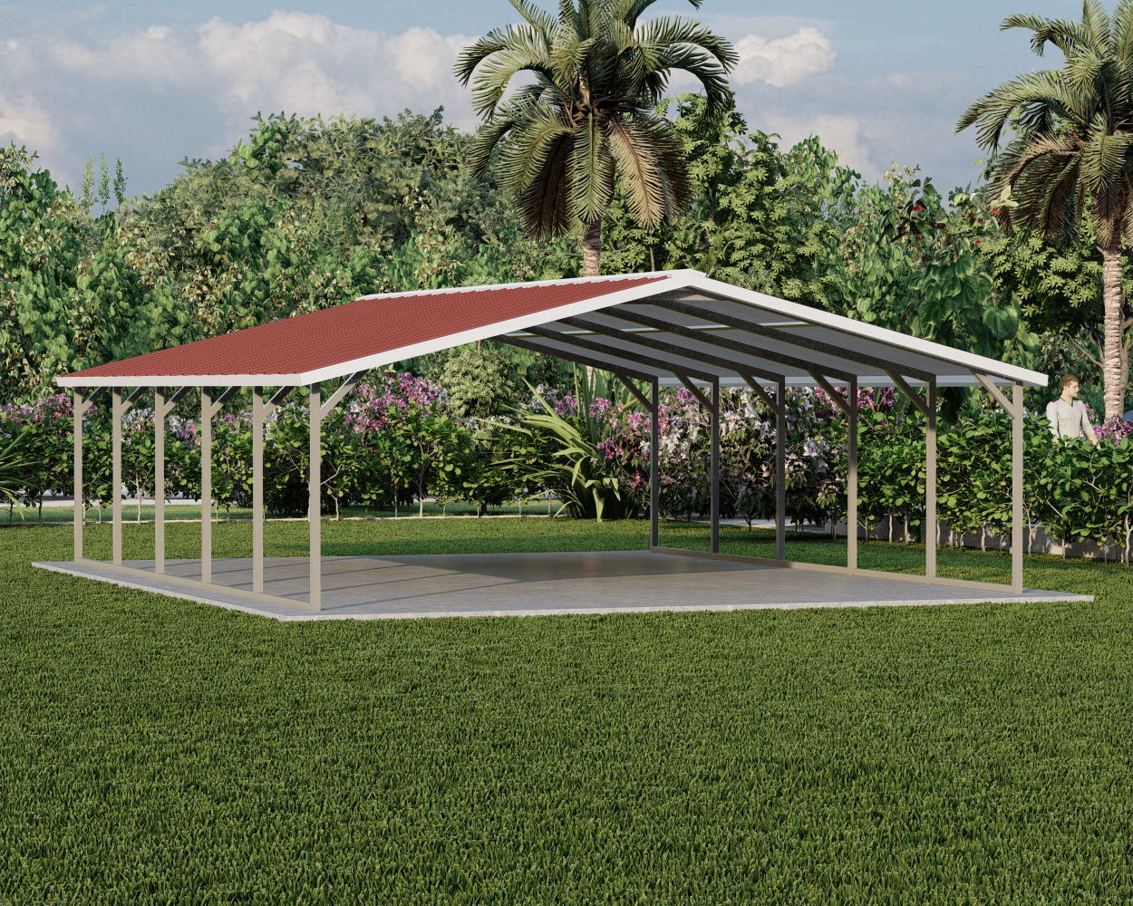 20' x 26' vertical roof metal carport delivered and installed